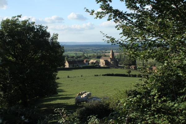 Paysage avec l'église et le bourg