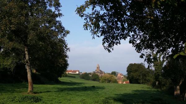 Paysage avec église